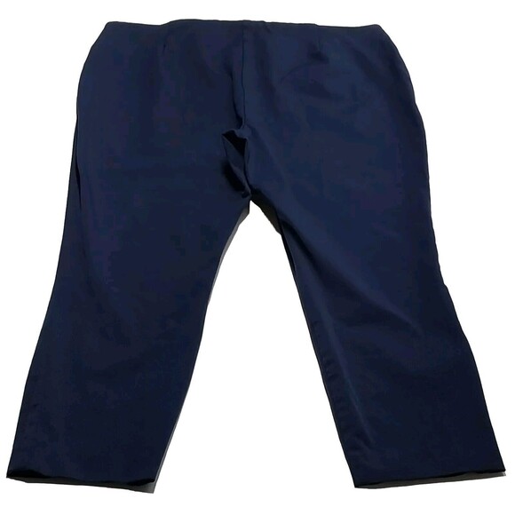 Ralph Lauren Women 16 W Curvy Pants Navy Blue Stretch Ankle Cotton Viscose Blend - Picture 2 of 12